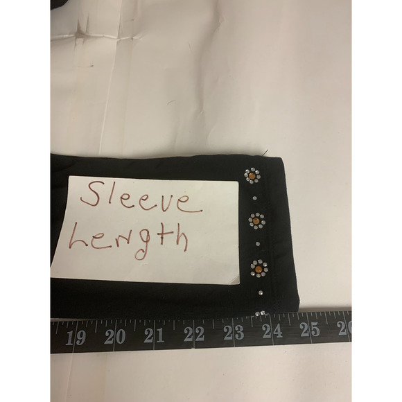 Quaker Factory Blouse Holiday Angel & Snowflake Sequins Causal 90s Womens Size L - Picture 7 of 9